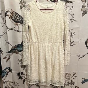 H&M Ivory Lace Midi Dress EUC